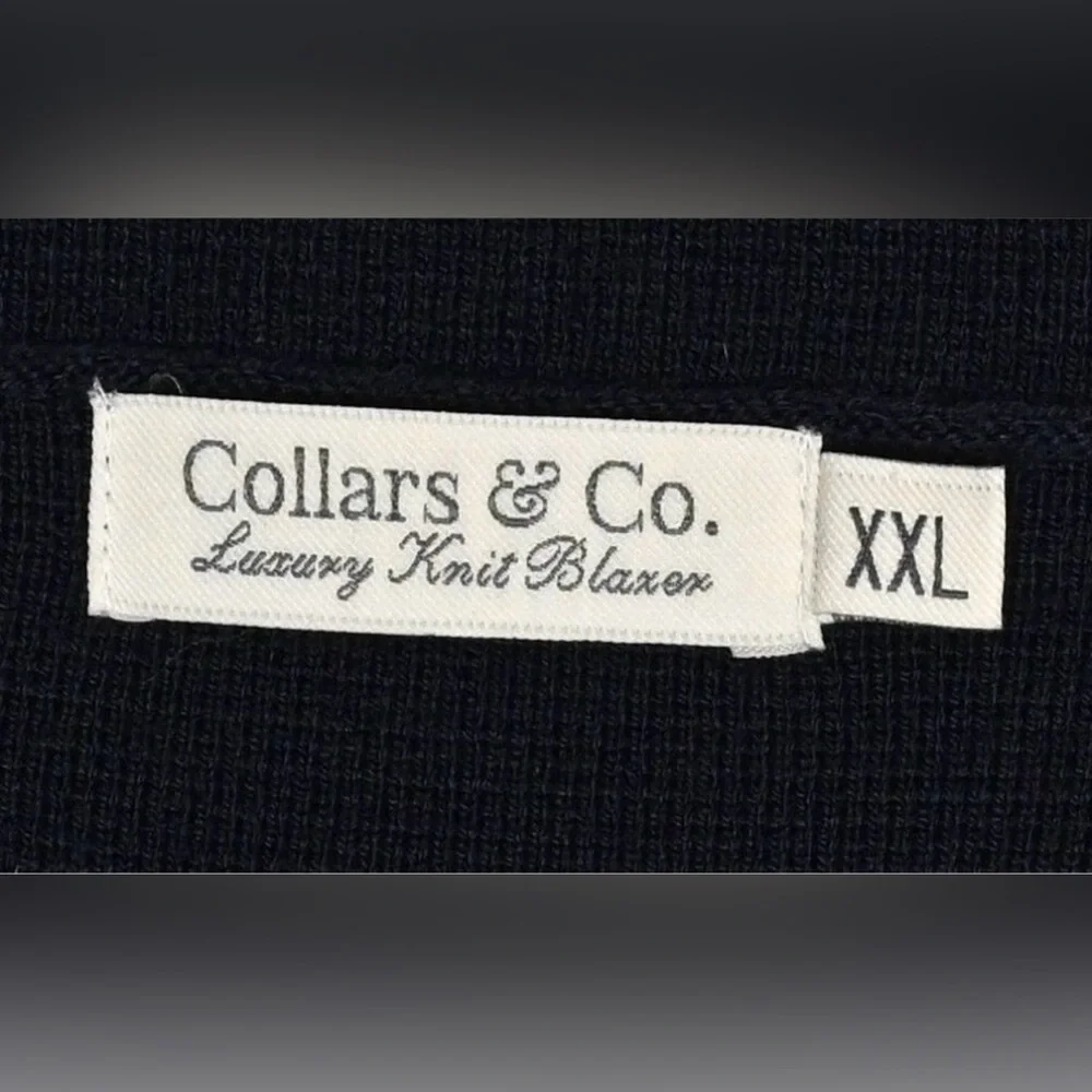 Collars&Co NWT Milano Deconstructed Knit Swazer Merino Blend Sweater Blazer Navy